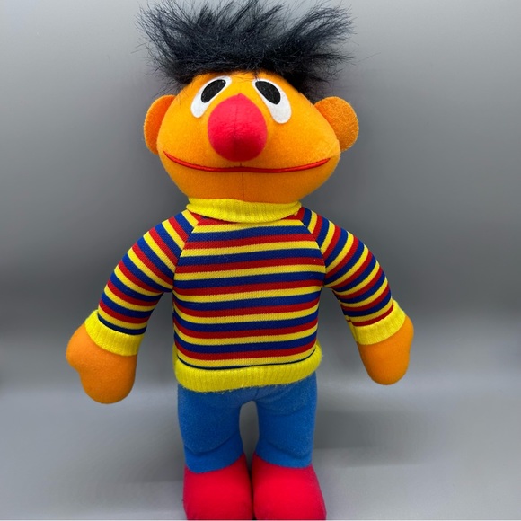 Vintage Sesame Street Stuffed Ernie Toy Plush Jim Henson Playskool 1984 - Picture 2 of 10